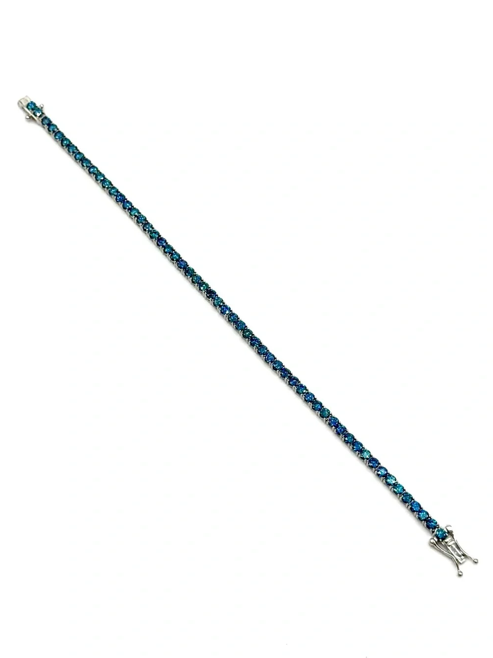925 Silver, 5.6CTW Royal Blue Moissanite Tennis Bracelet